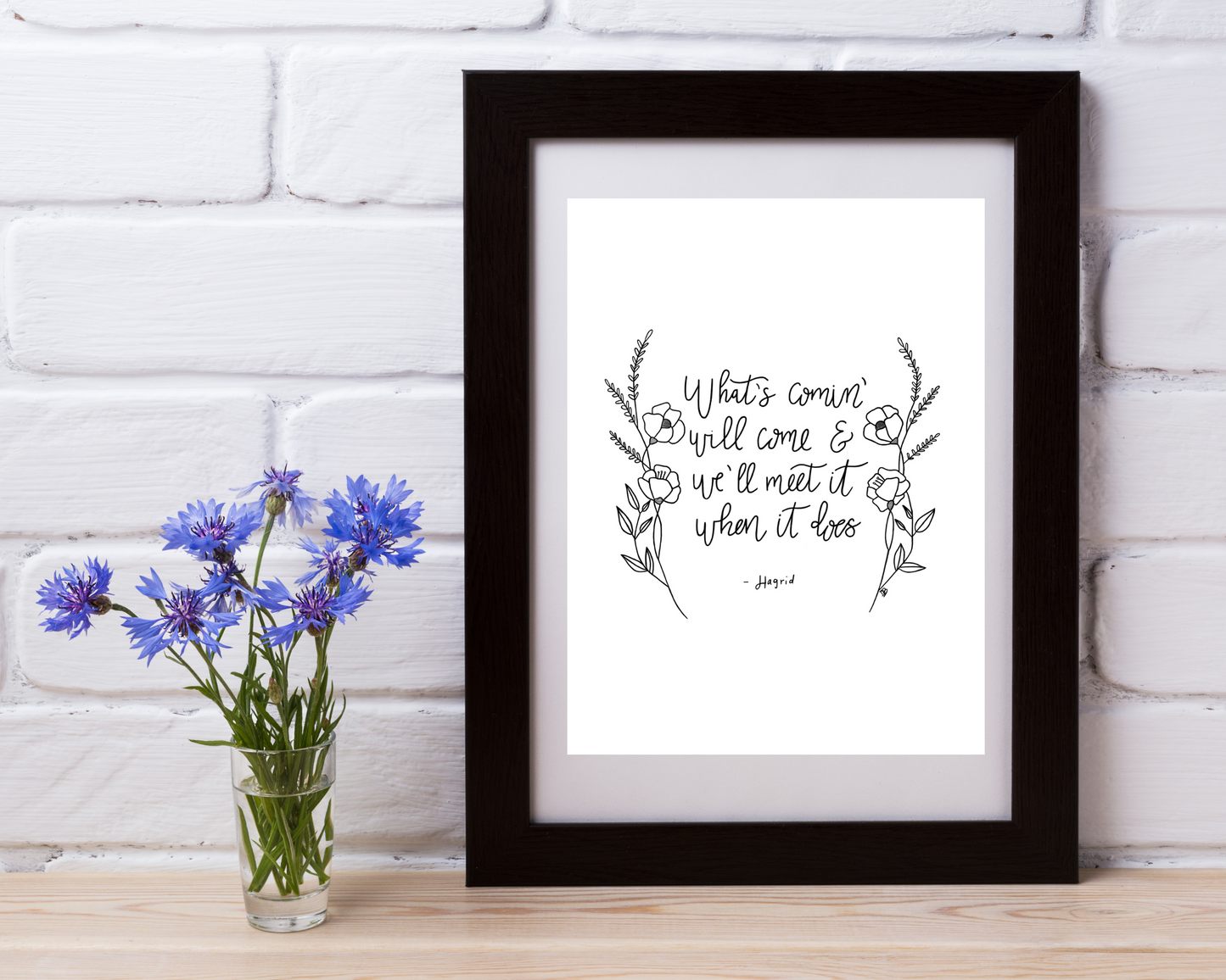 What's Coming Will Come Art Print | Modern Calligraphy Art | Botanical Home Decor