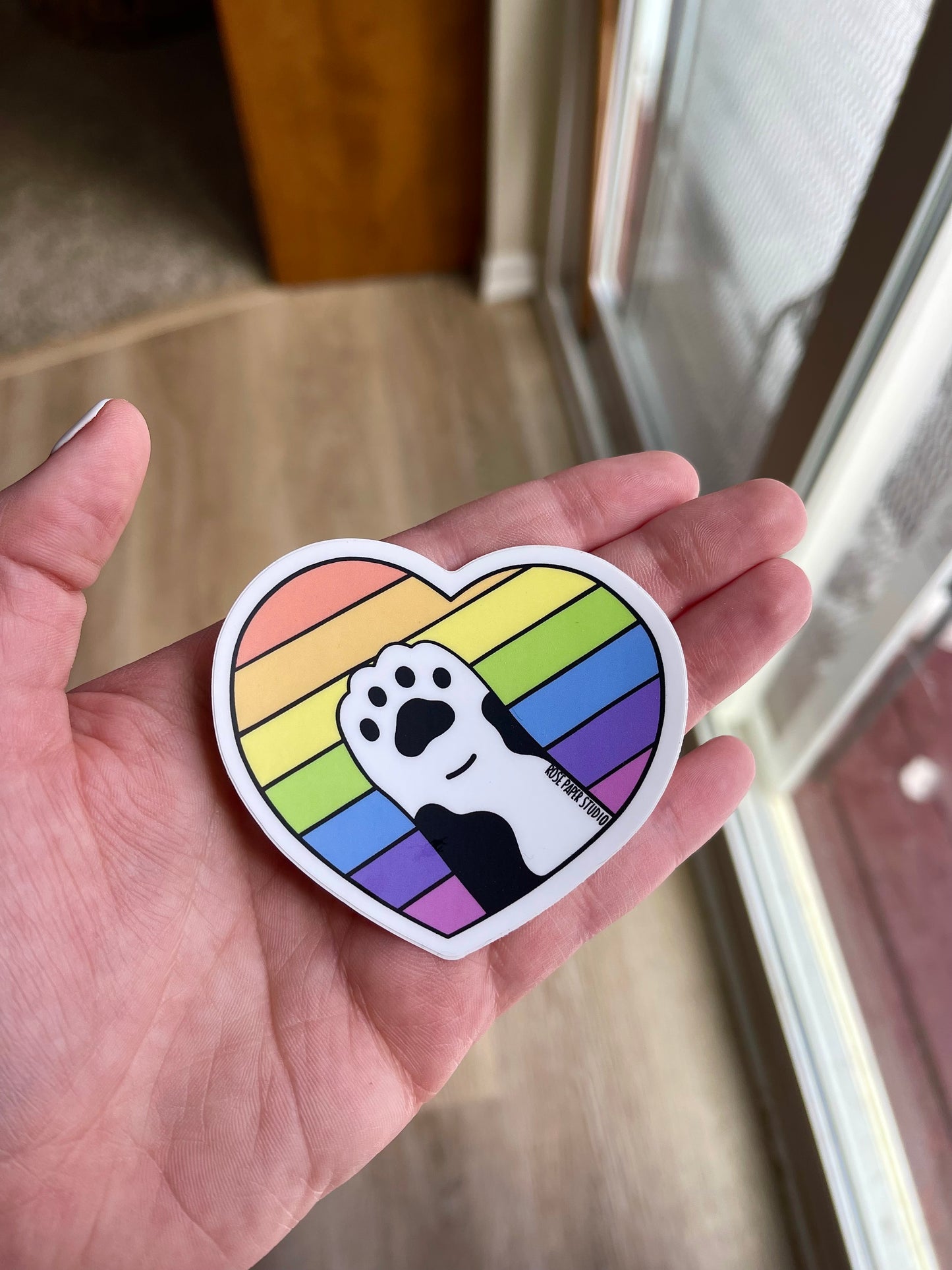 Paws-o-tively Prideful | LGBTQA+ Pride | Weatherproof Die Cut Sticker
