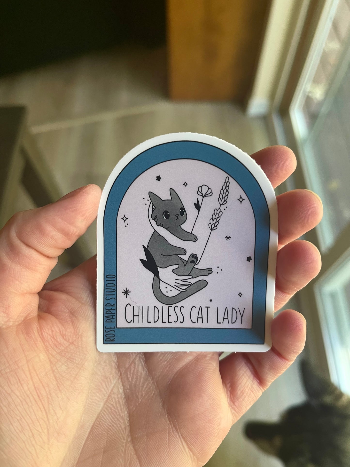 Childless Cat Lady Sticker | Weatherproof Die Cut Sticker