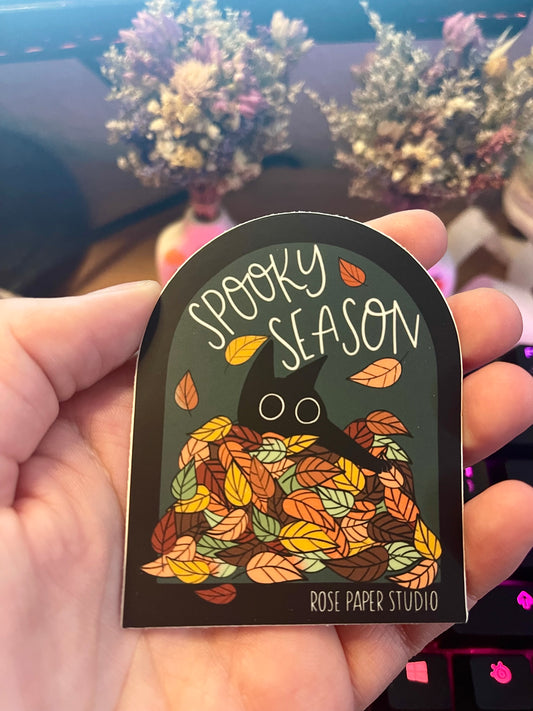 Spooky Season Sticker | Halloween Sticker | Fall Decal | Black Cat