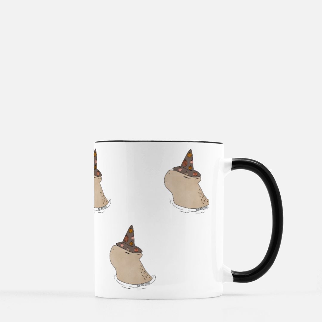 Agnes the Capybara | Ceramic Coffee Mug with Black Handle | 11oz