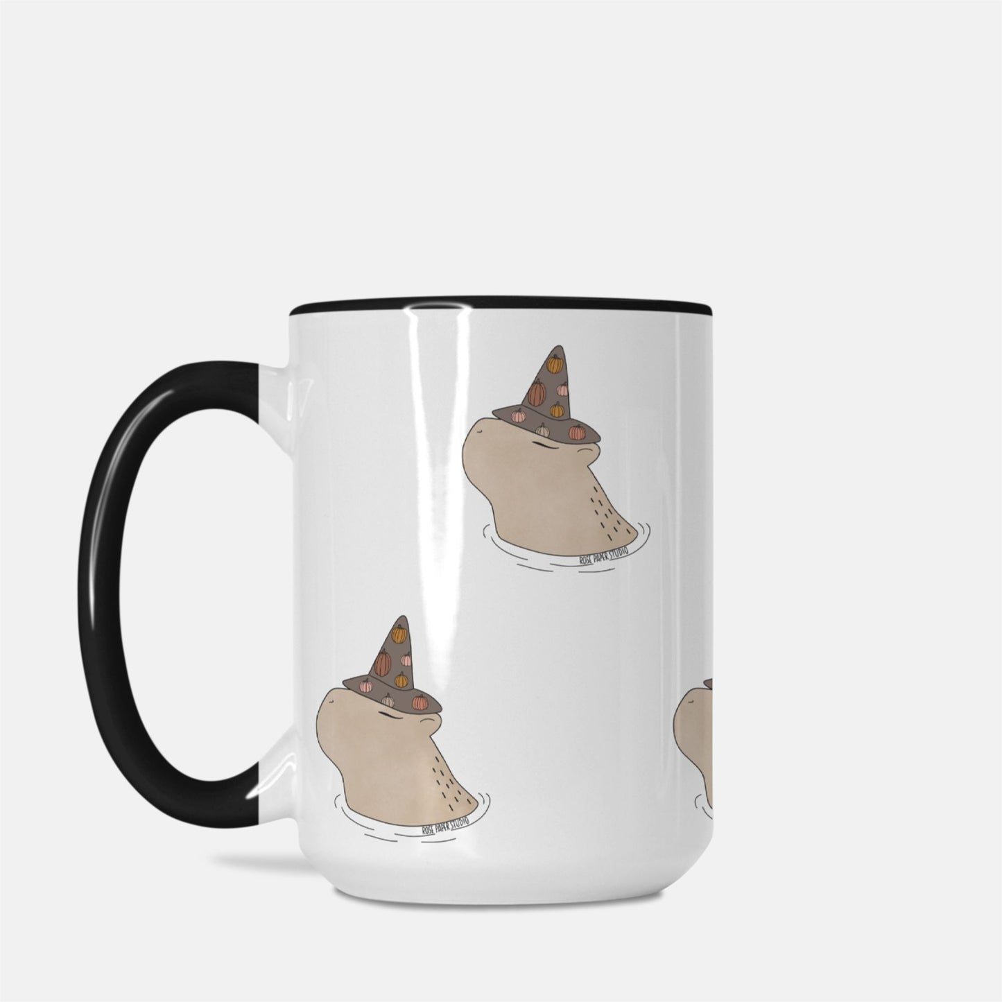 Agnes the Capybara | Deluxe Ceramic Mug with Black Handle | 15oz