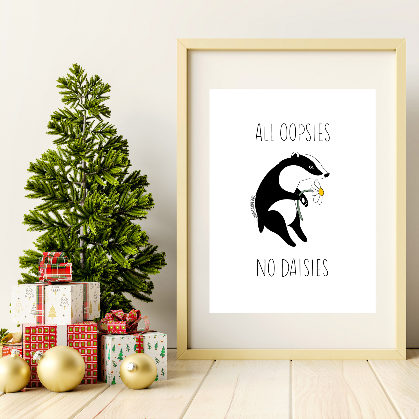 All Oopsies No Daisies Art Print | Bernadette the Badger