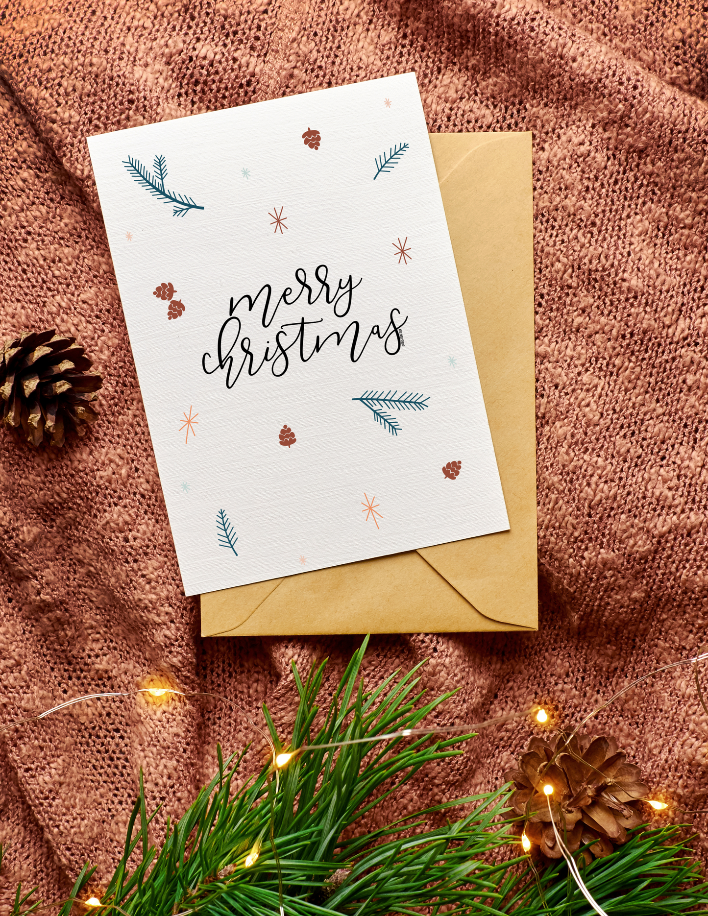 Merry Christmas | Winter Print | Blank Calligraphy Greeting Card