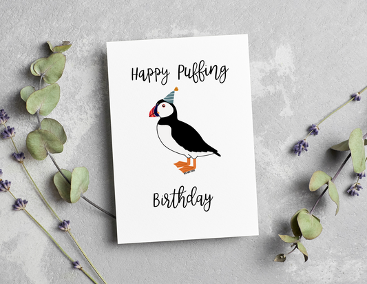 Happy Puffing Birthday | Blank Calligraphy Greeting Card