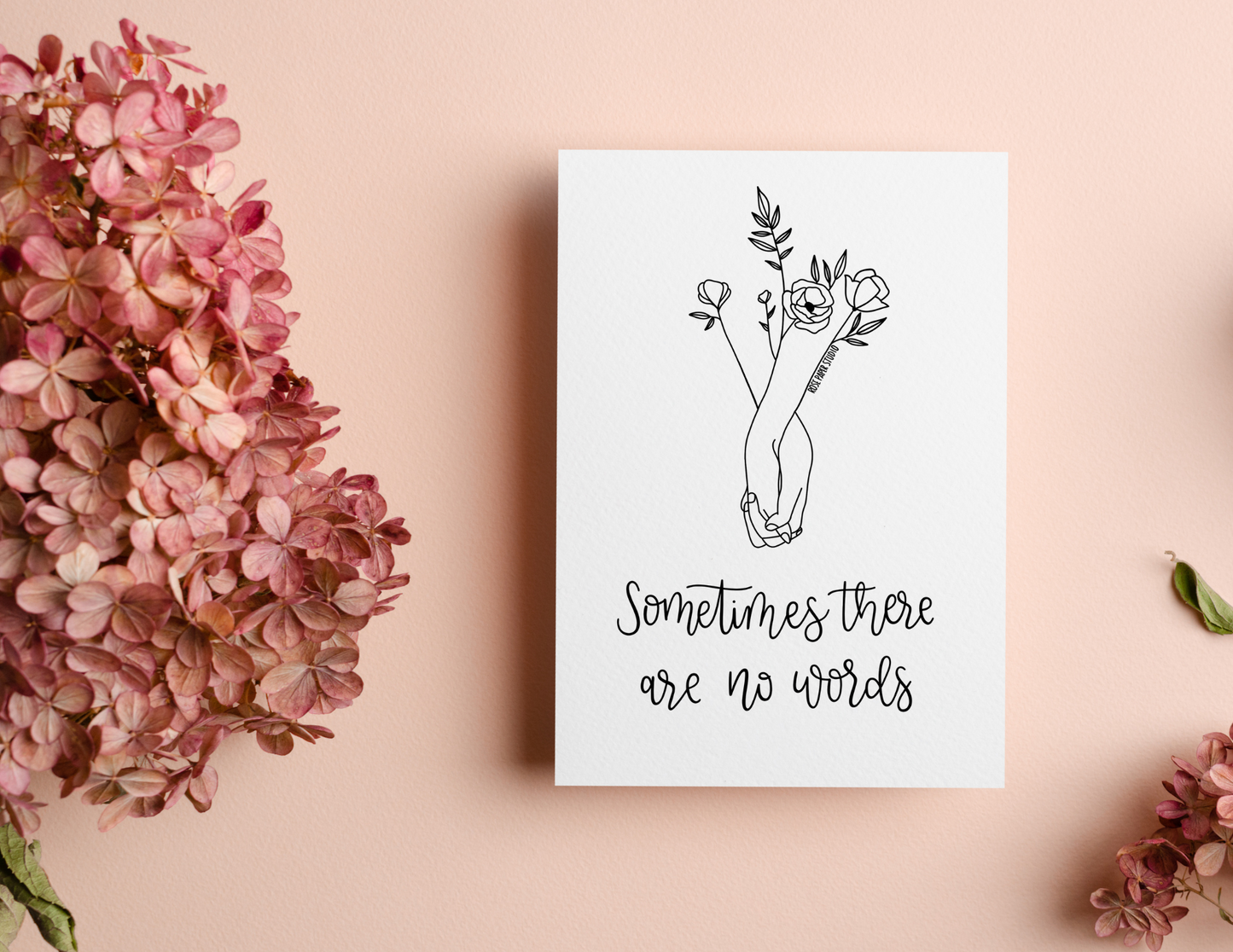 Sometimes There Are No Words | Blank Calligraphy Greeting Card