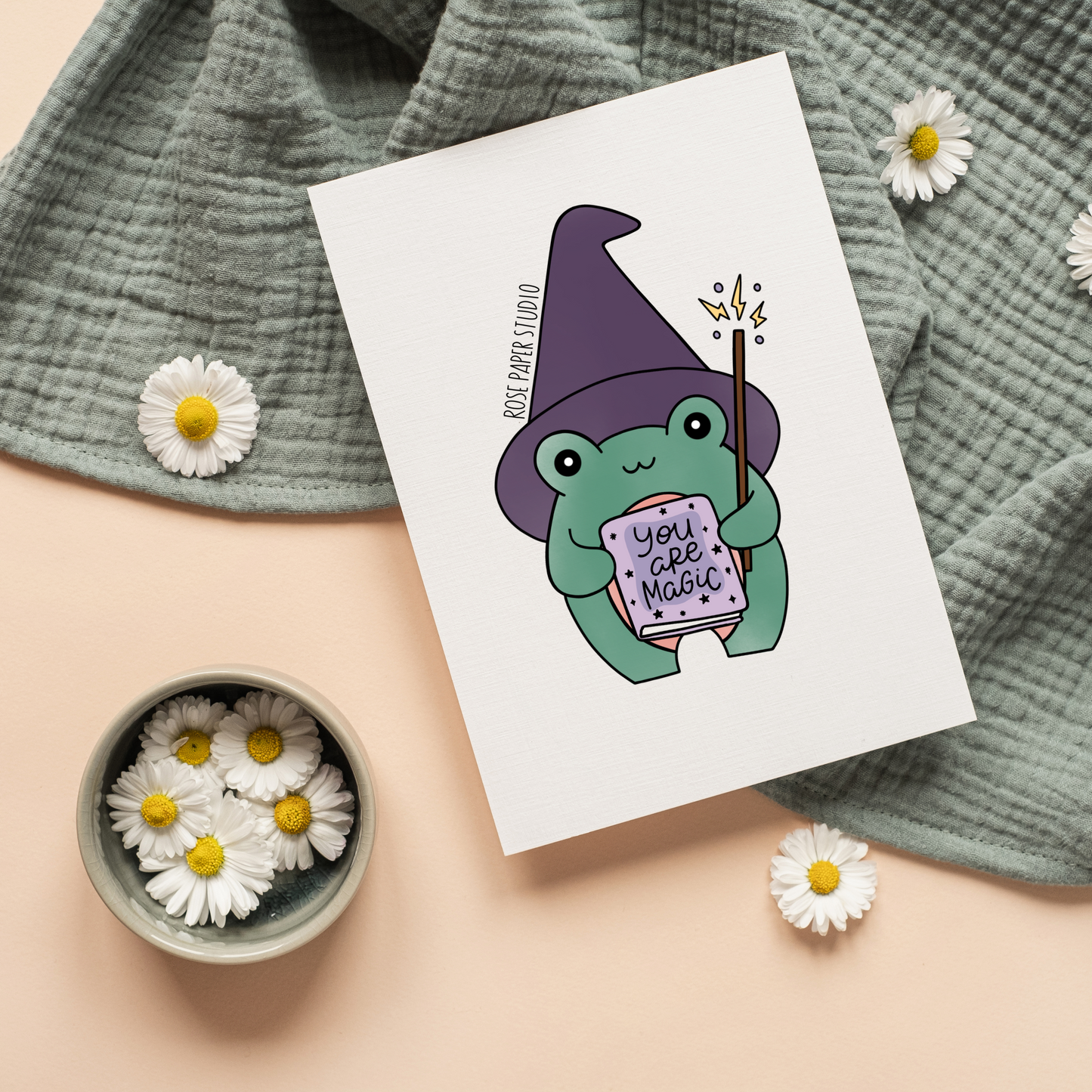Franklin the Frog | You Are Magic | Blank Calligraphy Greeting Card