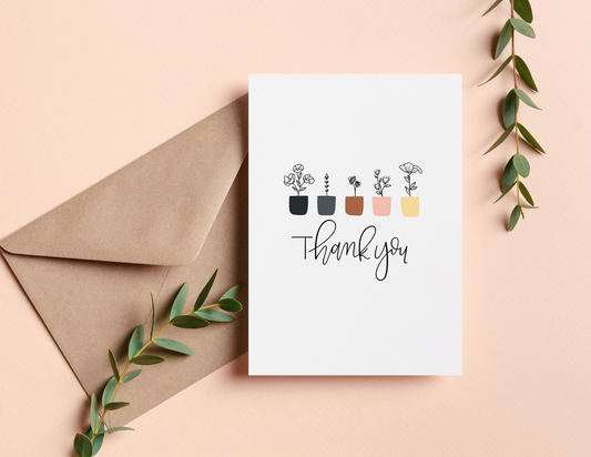 Thank You | Blank Calligraphy Greeting Card