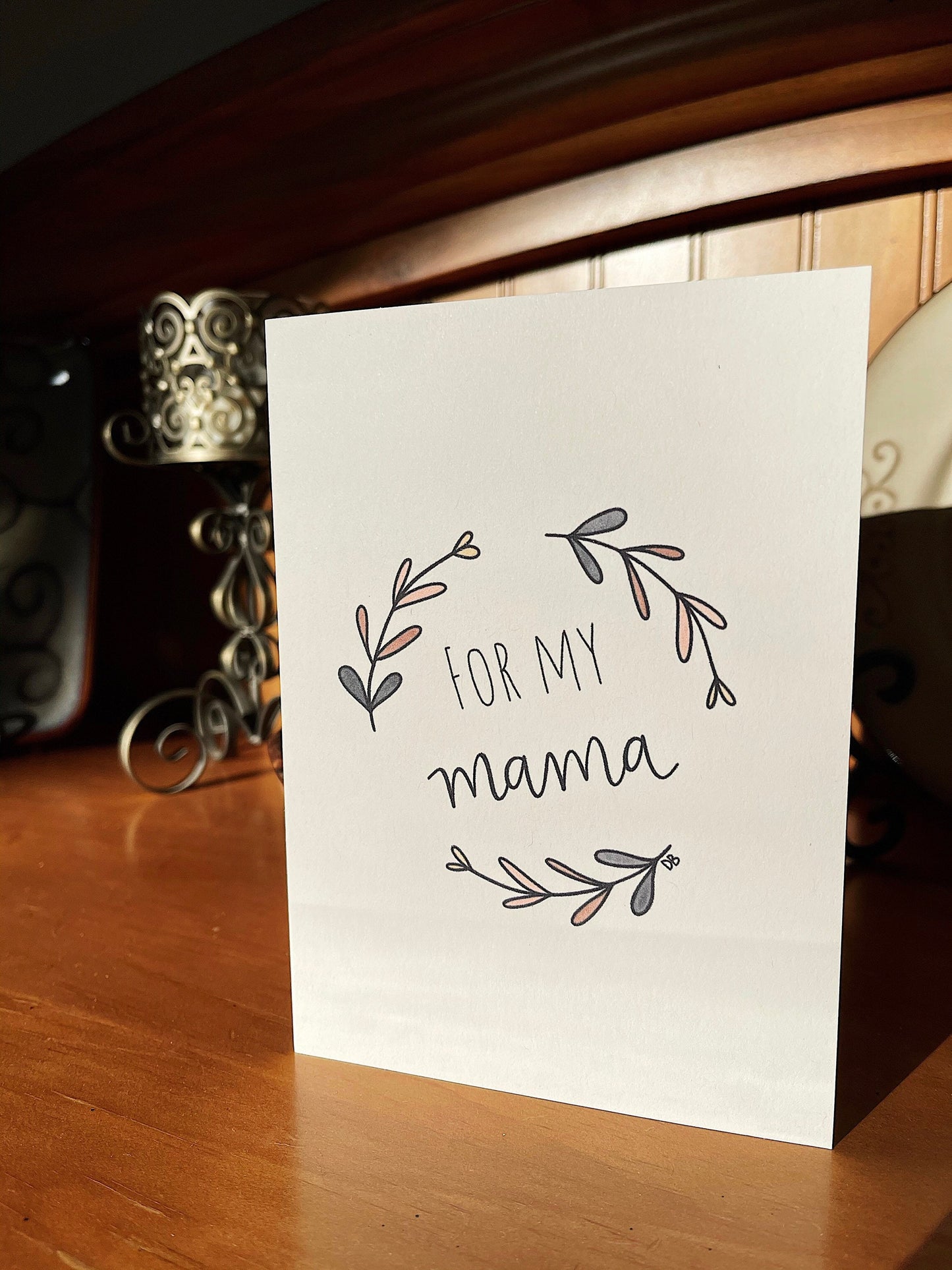 For My Mama Mother's Day | Blank Calligraphy Greeting Card