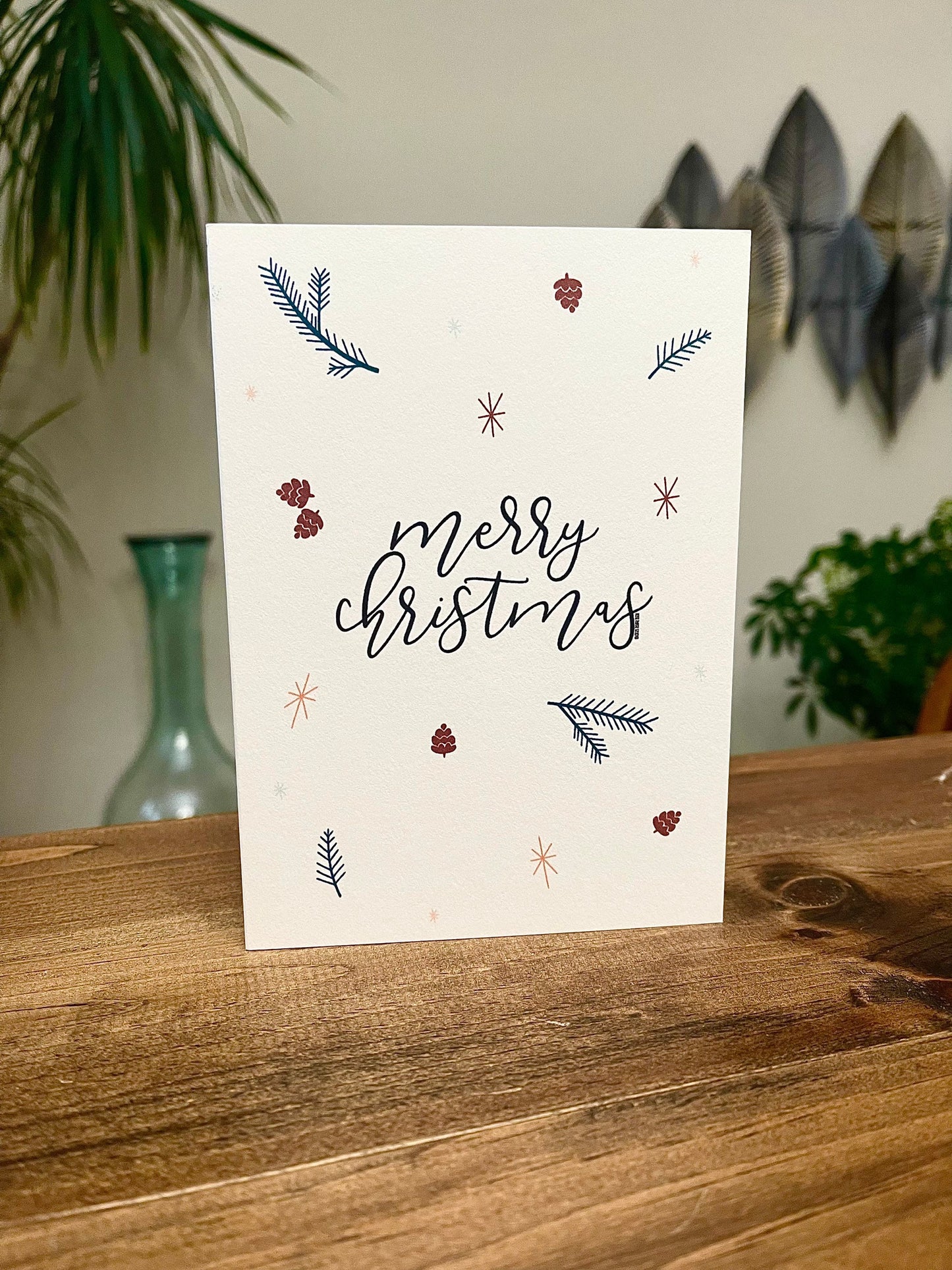 Merry Christmas | Winter Print | Blank Calligraphy Greeting Card