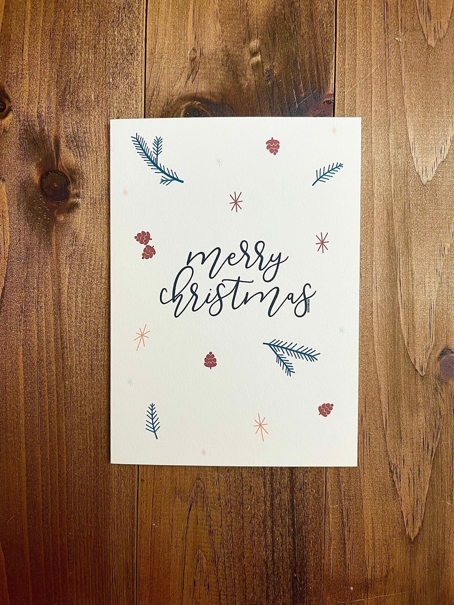 Merry Christmas | Winter Print | Blank Calligraphy Greeting Card