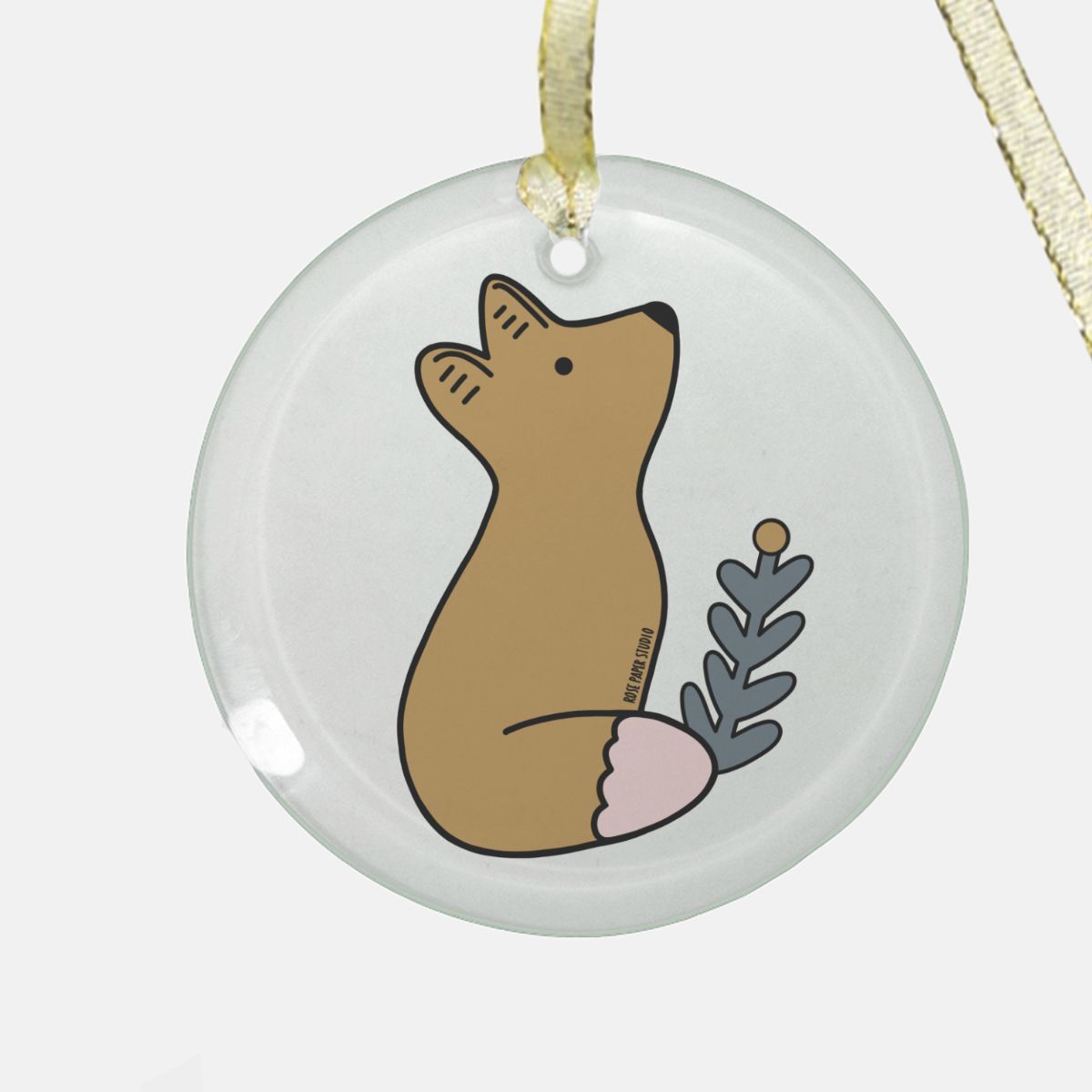 Adorable Woodland Fox | Clear Glass Christmas Ornament | Holiday Decor | Christmas Tree Decor