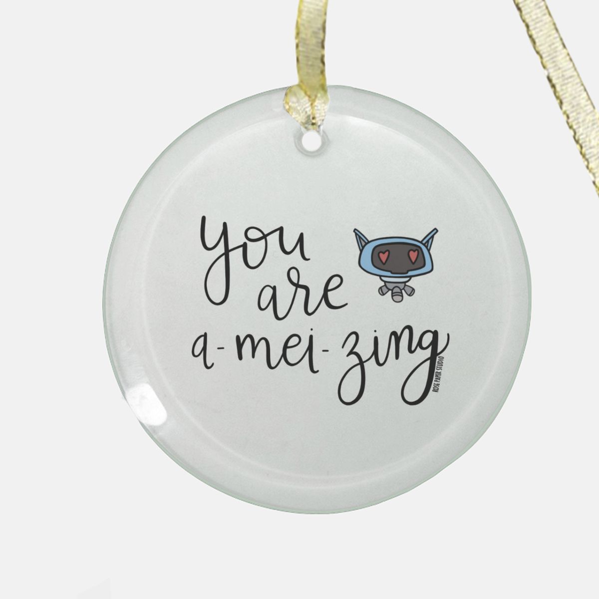 You Are A-Mei-Zing | Round Glass Christmas Ornament