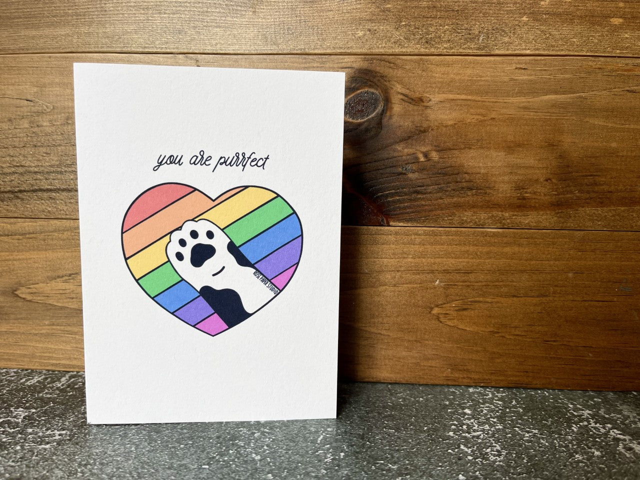 Paws-o-tively Prideful | LGBTQIA+ Pride | You Are Purrfect | Blank Calligraphy Greeting Card