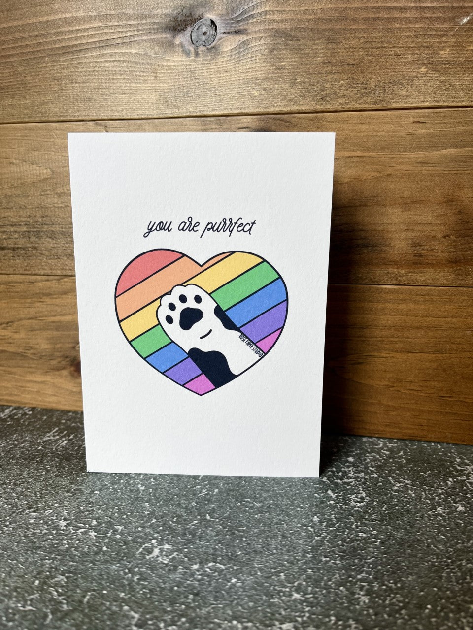 Paws-o-tively Prideful | LGBTQIA+ Pride | You Are Purrfect | Blank Calligraphy Greeting Card