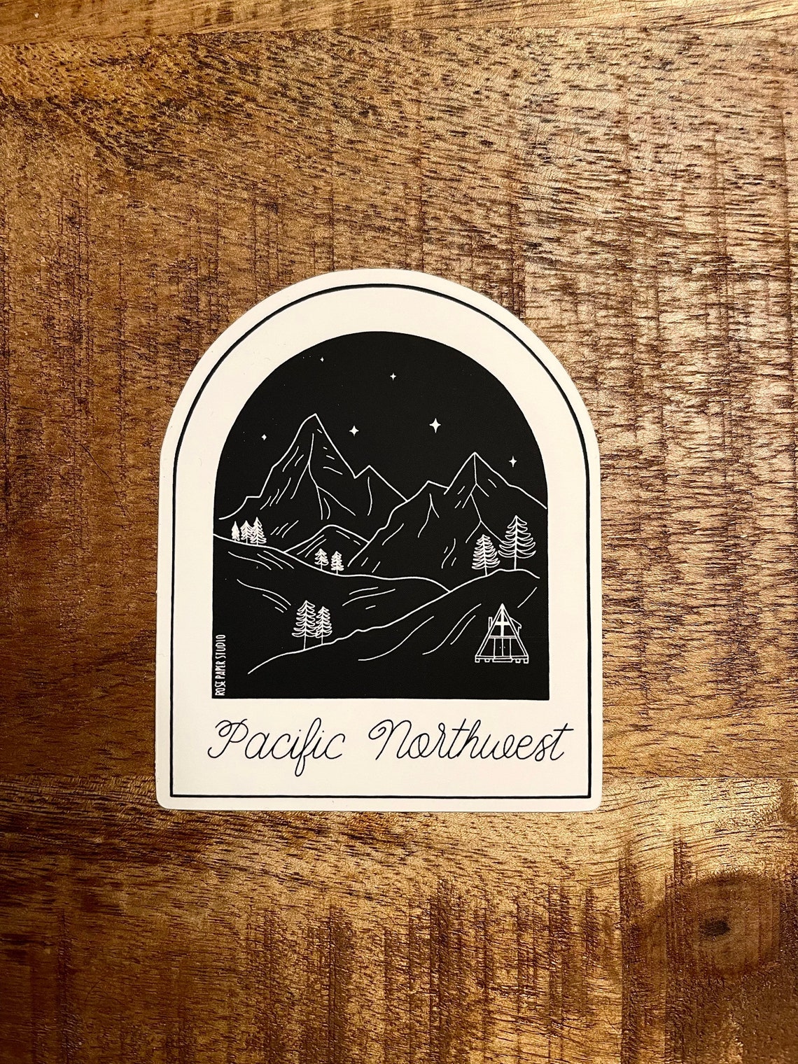 Pacific Northwest Mountainscape Matte Sticker